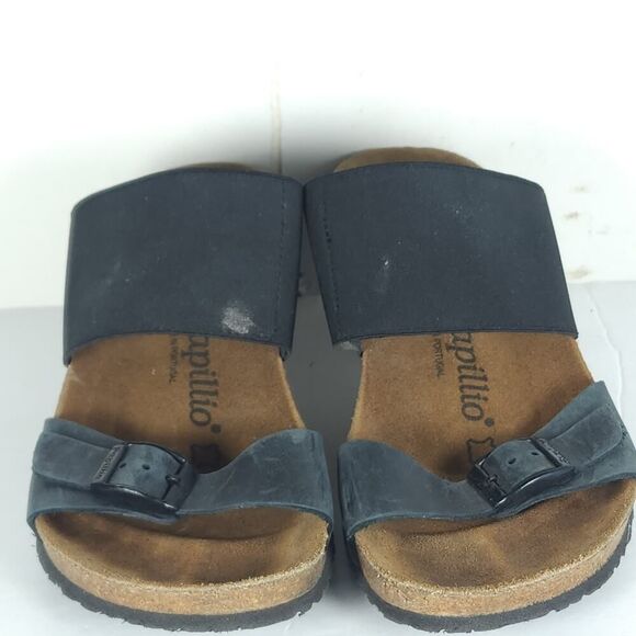 Birkenstock Papillio Women's Della US6 EU37 Black Leather Slip On Wedge Sandals - Picture 5 of 16